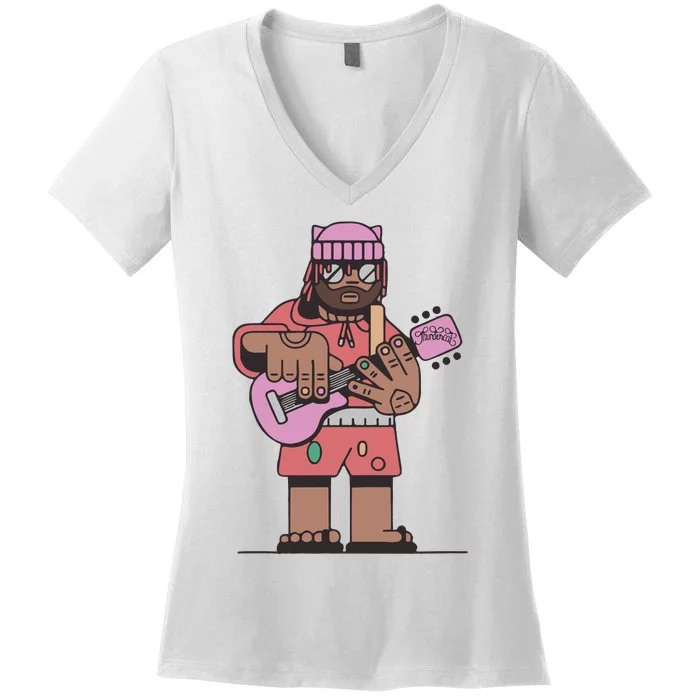 Thundercat Bass Guitarist Women's V-Neck T-Shirt