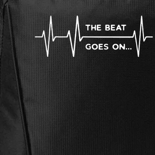 The Beat Goes On..Heartbeat Rehab After Surgery Heart OP City Backpack