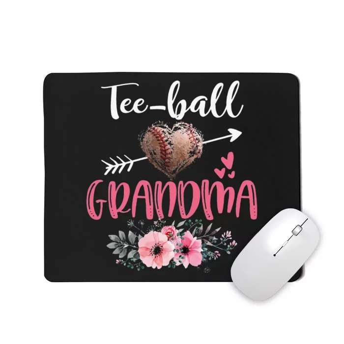 Tee Ball Grandma Floral Funny Tee Ball Heart Mother's Day Mousepad