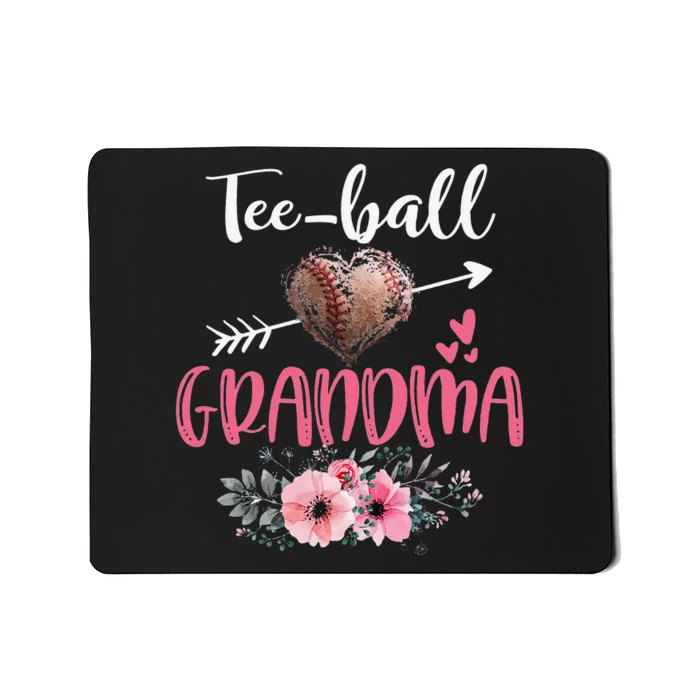 Tee Ball Grandma Floral Funny Tee Ball Heart Mother's Day Mousepad