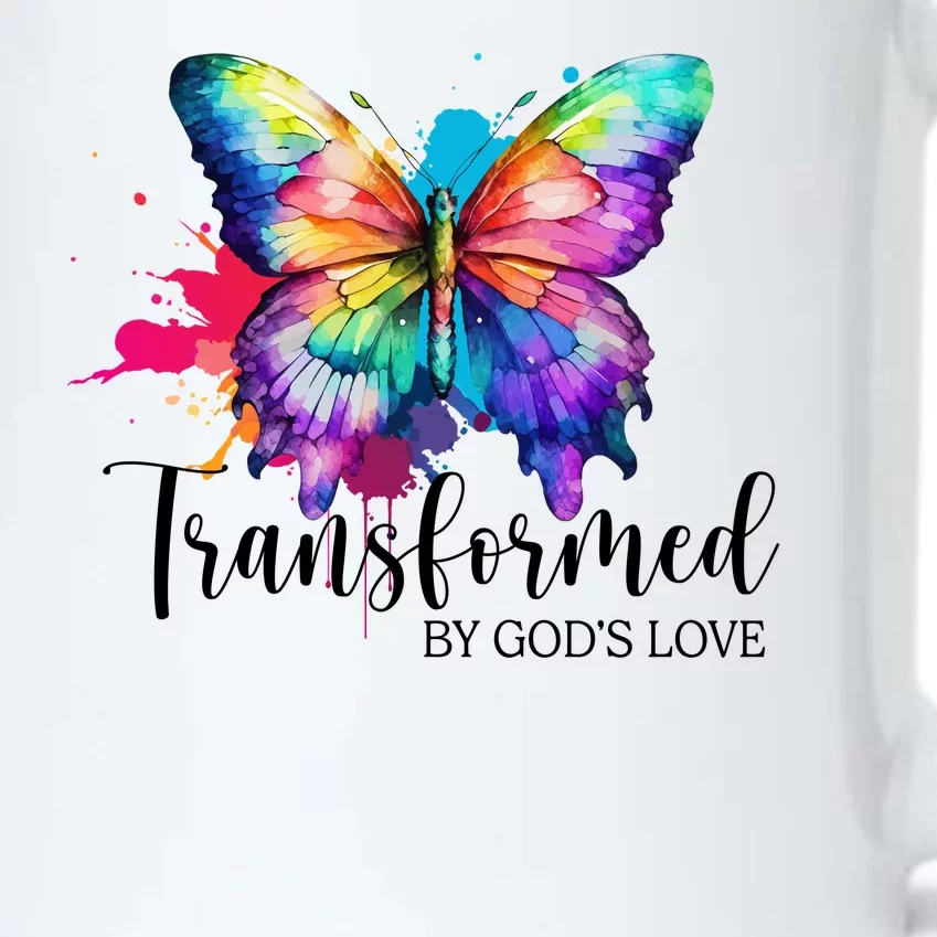 Transformed By Gods Love Colorful Butterfly Black Color Changing Mug