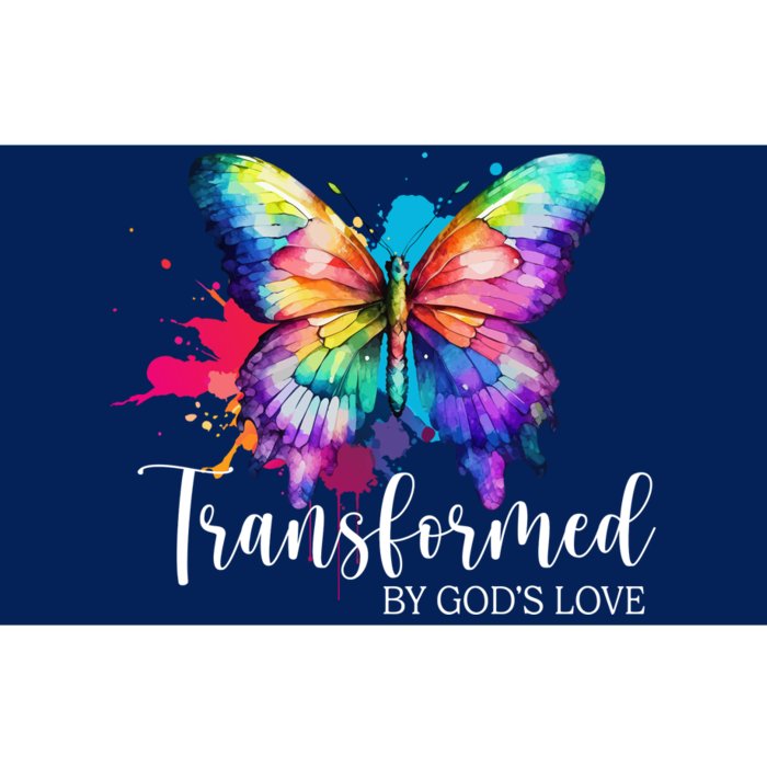 Transformed By Gods Love Colorful Butterfly Bumper Sticker