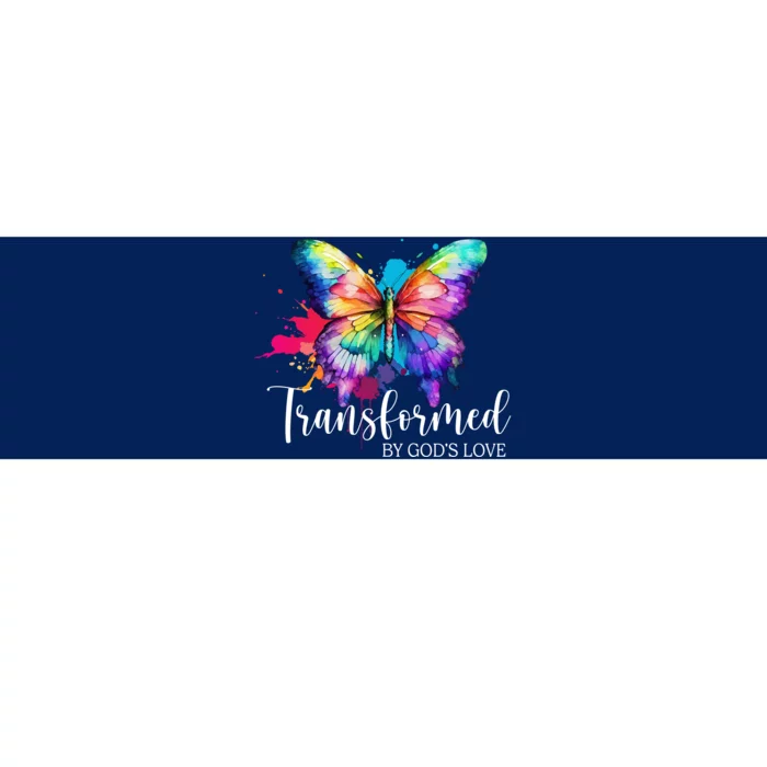 Transformed By Gods Love Colorful Butterfly Bumper Sticker