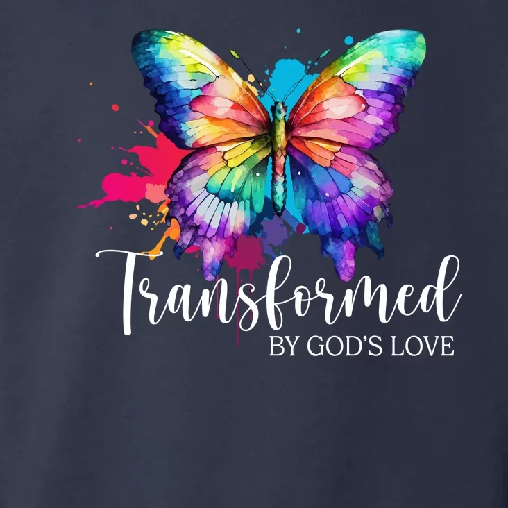 Transformed By Gods Love Colorful Butterfly Toddler Hoodie