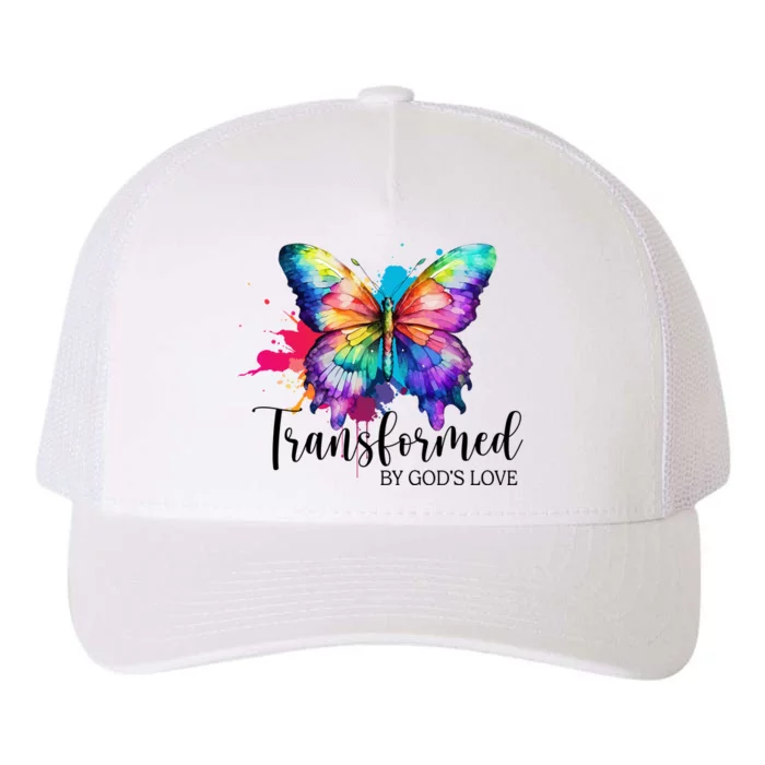 Transformed By Gods Love Colorful Butterfly Yupoong Adult 5-Panel Trucker Hat