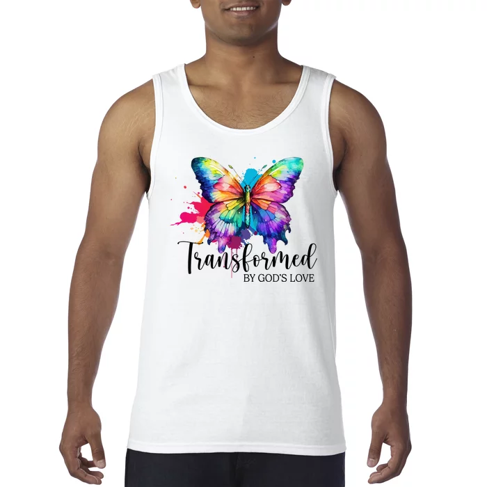 Transformed By Gods Love Colorful Butterfly Tank Top