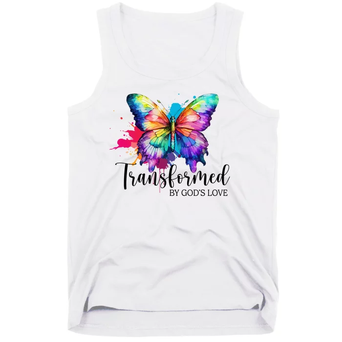 Transformed By Gods Love Colorful Butterfly Tank Top