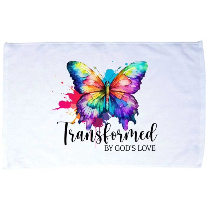 Transformed By Gods Love Colorful Butterfly Microfiber Hand Towel