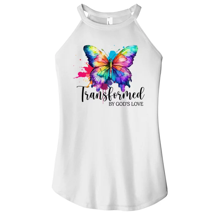 Transformed By Gods Love Colorful Butterfly Women’s Perfect Tri Rocker Tank