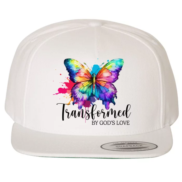 Transformed By Gods Love Colorful Butterfly Wool Snapback Cap