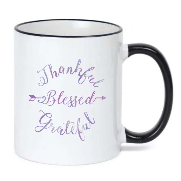 Thankful Blessed Grateful Gradient Shine Gift Black Color Changing Mug