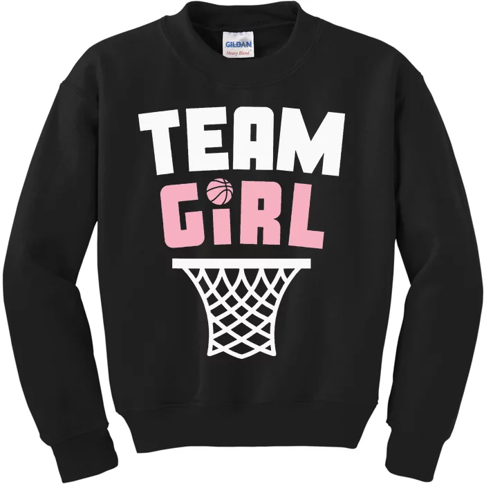 Team Basketball Gender Reveal Pink Baby Shower Party Kids Sweatshirt