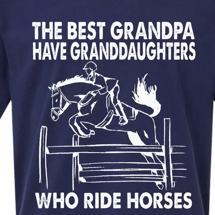 The Best Grandpa Have Granddaughters Who Ride Horses Sueded Cloud Jersey T-Shirt