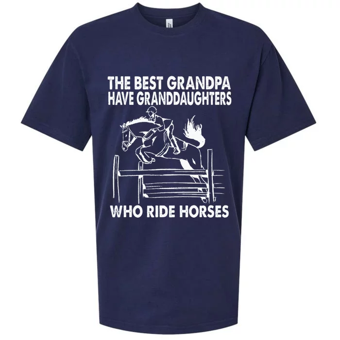 The Best Grandpa Have Granddaughters Who Ride Horses Sueded Cloud Jersey T-Shirt