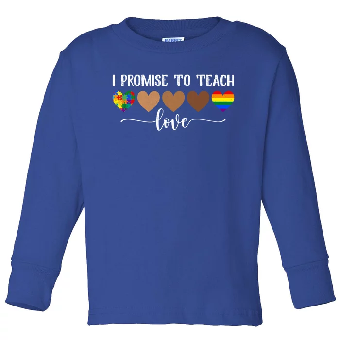 Teach Black History Love Autism Awareness Juneteenth Lgbt Gift Toddler Long Sleeve Shirt