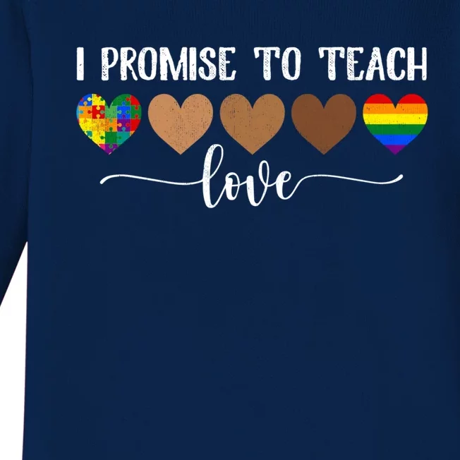 Teach Black History Love Autism Awareness Juneteenth Lgbt Gift Baby Long Sleeve Bodysuit