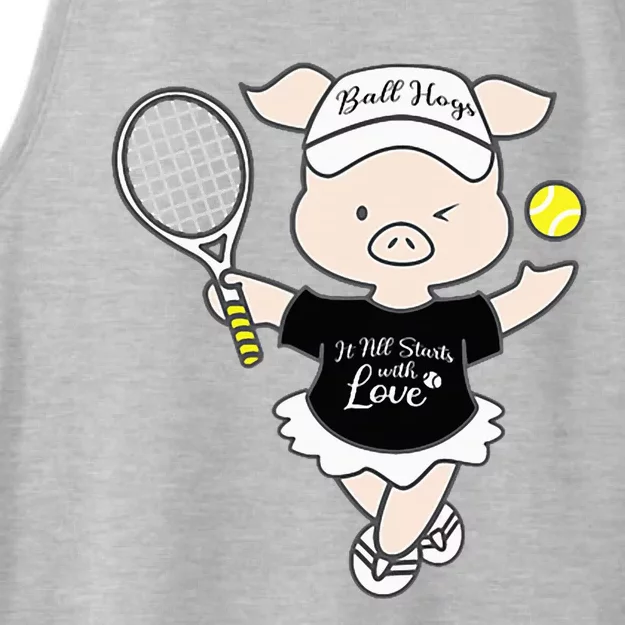 Tennis Ball Hogs Ladies Tri-Blend Wicking Tank