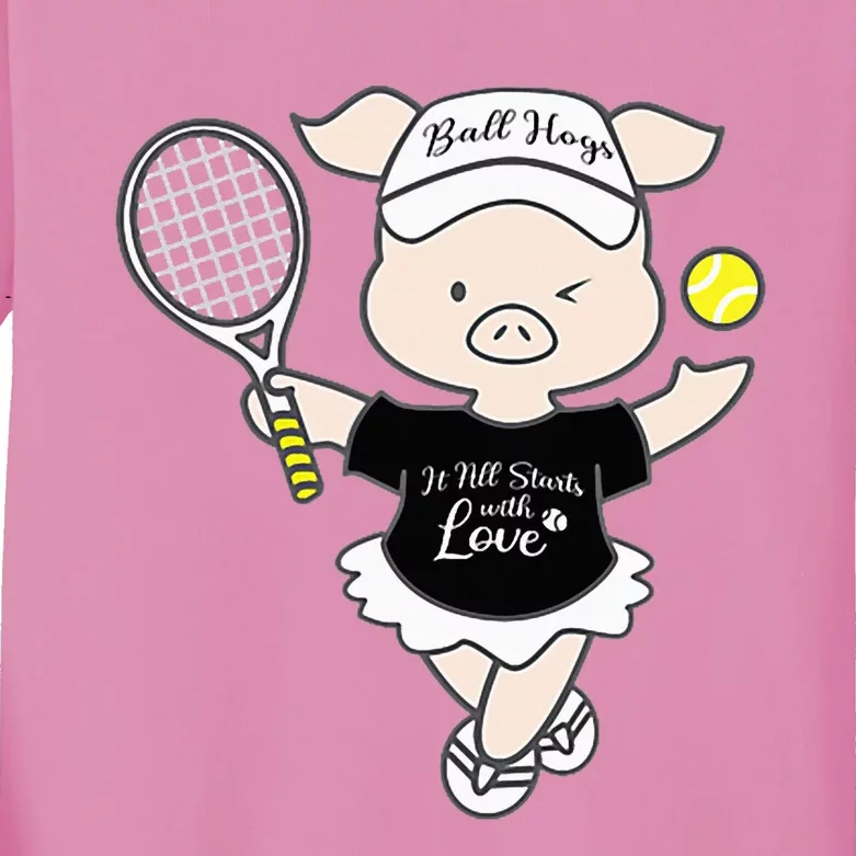 Tennis Ball Hogs Kids Long Sleeve Shirt