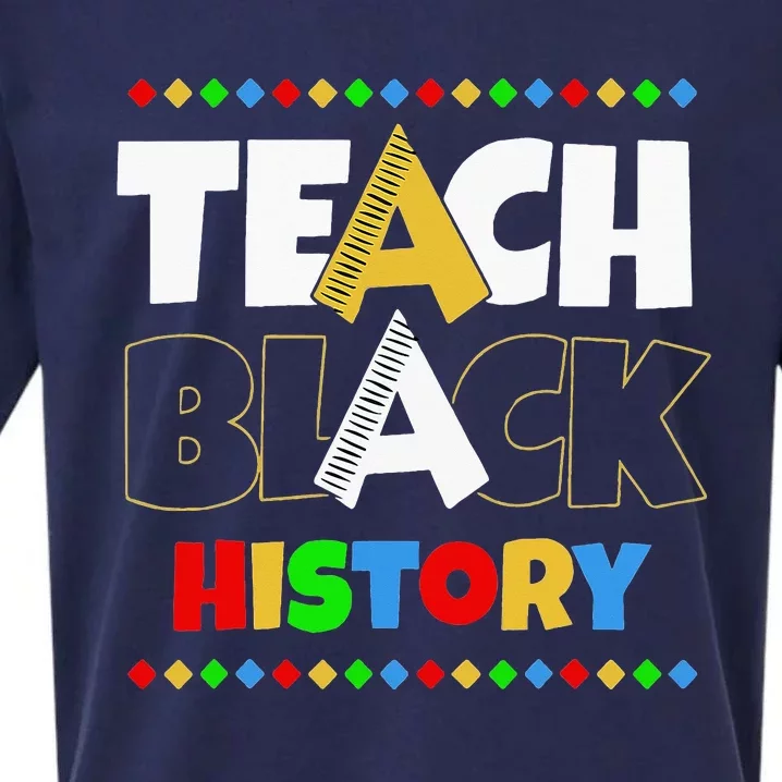 Teach Black History Black & Proud Pride African American BHM Sueded Cloud Jersey T-Shirt