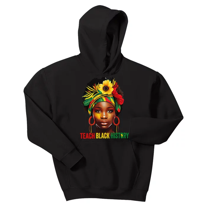 Teach Black History Month Afro Melanin Teacher Juneteenth Kids Hoodie