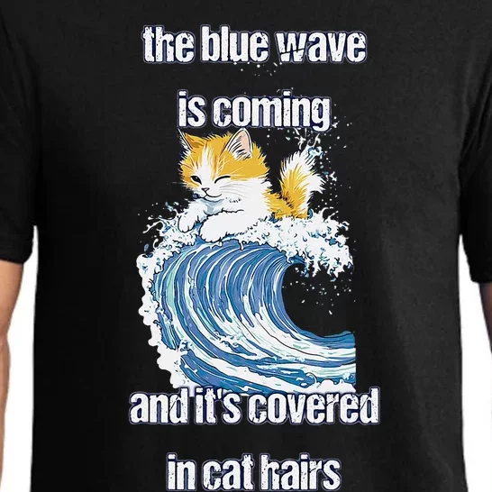 The Blue Humor Wave Is Coming Covered In Cat Hairs Kamala Pajama Set