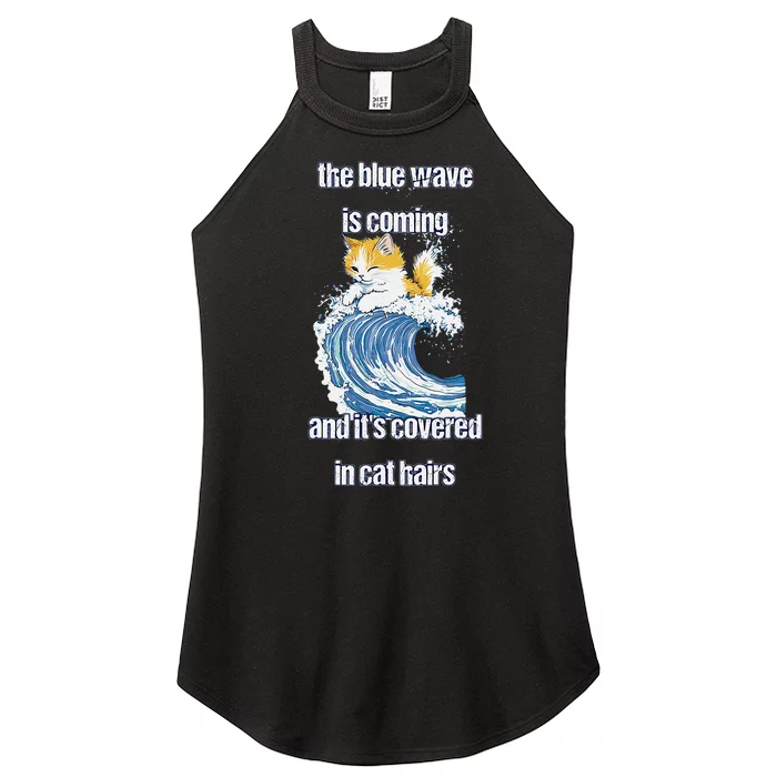 The Blue Humor Wave Is Coming Covered In Cat Hairs Kamala Women’s Perfect Tri Rocker Tank