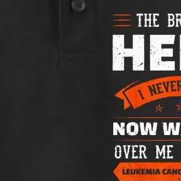 The Bravest Hero I Never Knew Leukemia Cancer Awareness Gift Dry Zone Grid Performance Polo