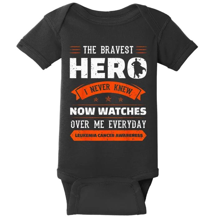 The Bravest Hero I Never Knew Leukemia Cancer Awareness Gift Baby Bodysuit