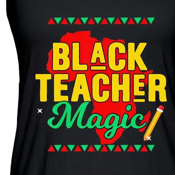 Teach Black History Month Black Teacher African Pride Ladies Essential Flowy Tank