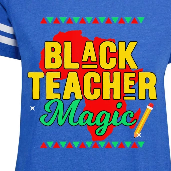 Teach Black History Month Black Teacher African Pride Enza Ladies Jersey Football T-Shirt