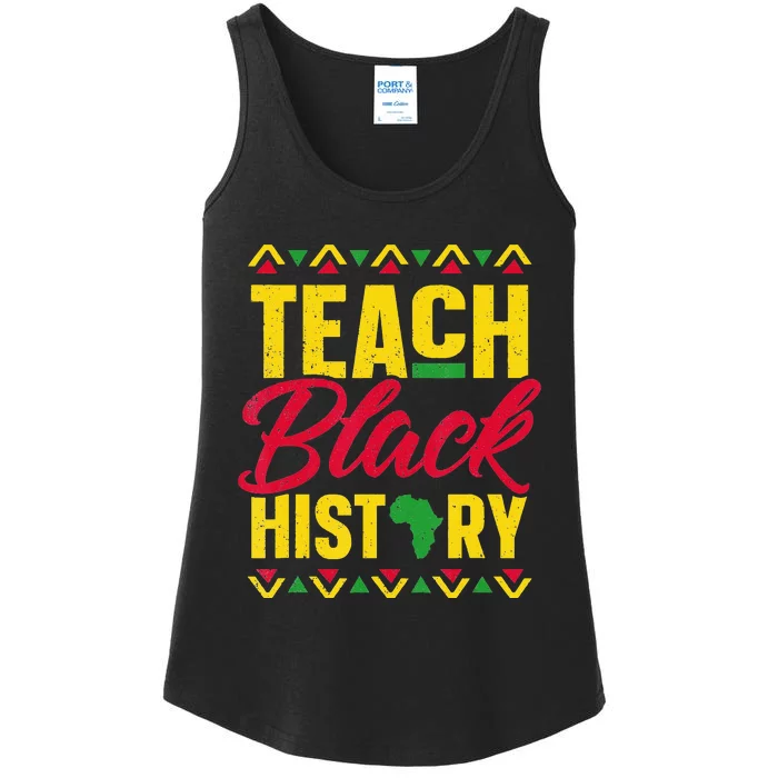 Teach Black History Teacher Black History Month Ladies Essential Tank