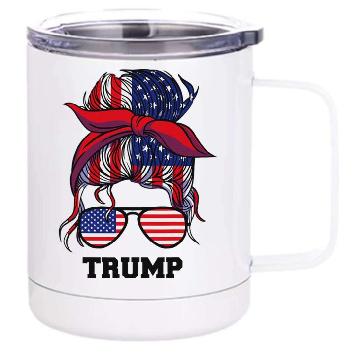 Trump Bandana Headscarf Sunglasses Design Front & Back 12oz Stainless Steel Tumbler Cup