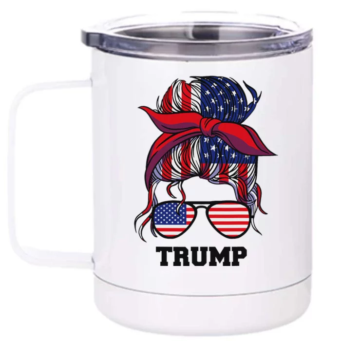 Trump Bandana Headscarf Sunglasses Design Front & Back 12oz Stainless Steel Tumbler Cup