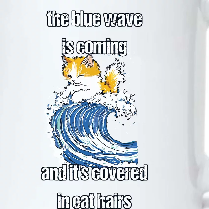 The Blue Humor Wave Is Coming Covered In Cat Hairs Kamala Black Color Changing Mug