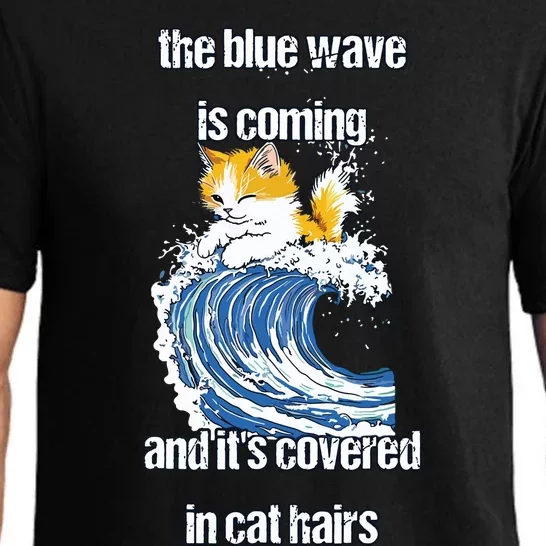 The Blue Humor Wave Is Coming Covered In Cat Hairs Kamala Pajama Set