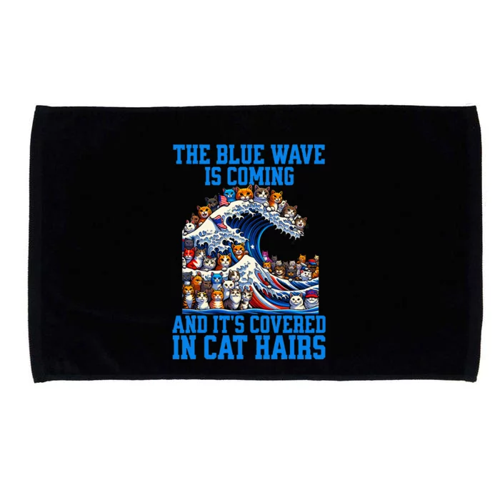 The Blue Humor Wave Is Coming Covered In Cat Hairs Kamala Microfiber Hand Towel