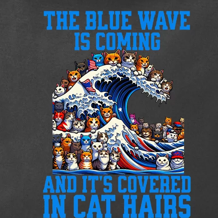 The Blue Humor Wave Is Coming Covered In Cat Hairs Kamala Zip Tote Bag