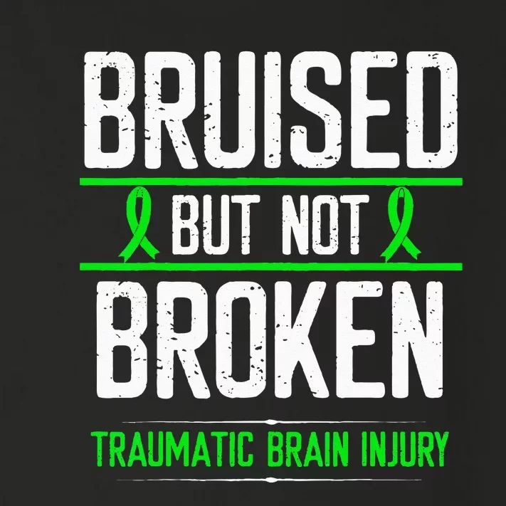 Traumatic Brain Injury Awareness Bruised Broken Green Ribbon Toddler Long Sleeve Shirt