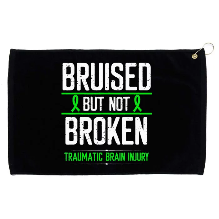 Traumatic Brain Injury Awareness Bruised Broken Green Ribbon Grommeted Golf Towel