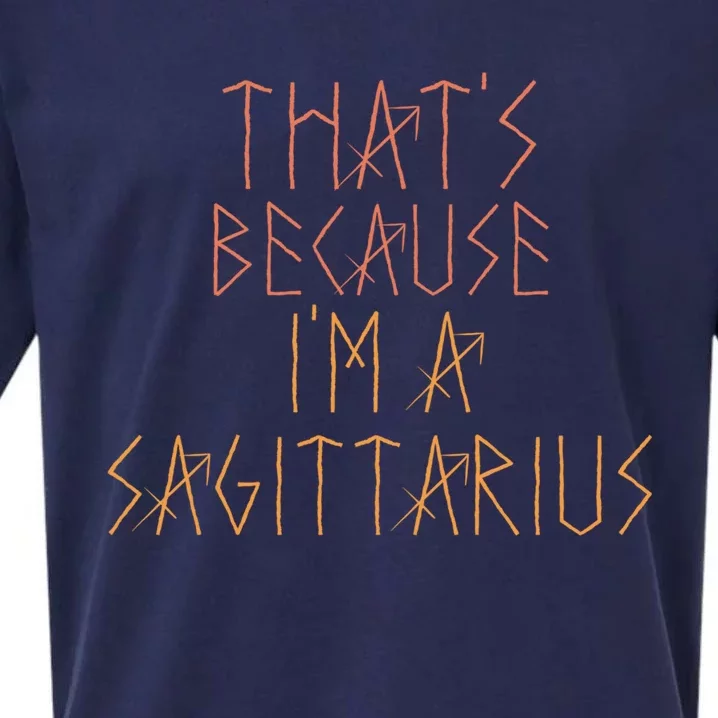 Thats Because Im A Sagittarius Gift Funny Sign Gift Sueded Cloud Jersey T-Shirt