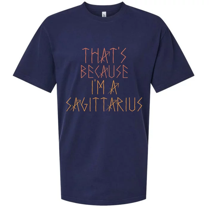 Thats Because Im A Sagittarius Gift Funny Sign Gift Sueded Cloud Jersey T-Shirt