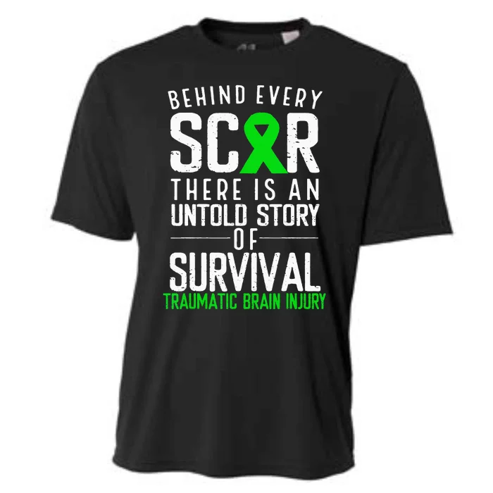 Traumatic Brain Injury Awareness Every Scar Green Ribbon Cooling Performance Crew T-Shirt