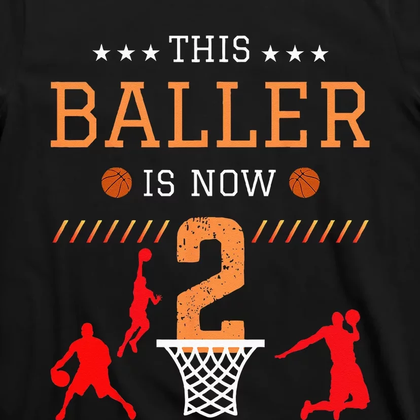 This Baller Is Now 2 Basketball Lover Funny 2th Birthday T-Shirt