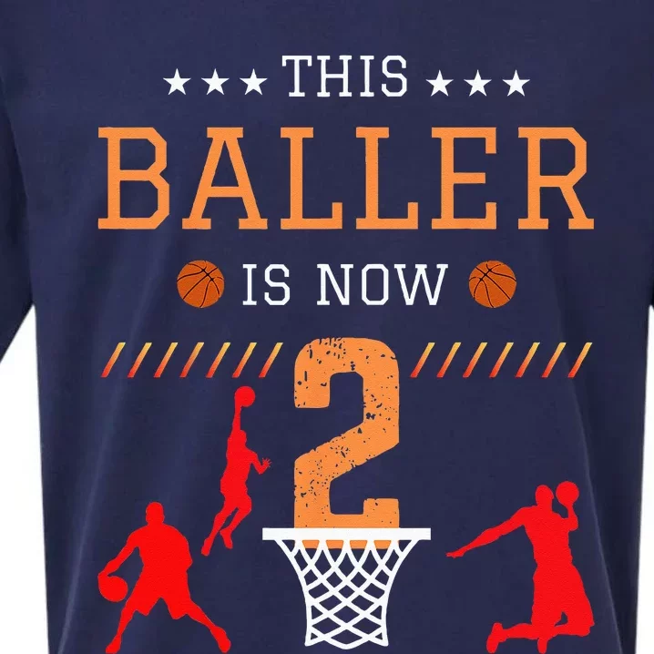 This Baller Is Now 2 Basketball Lover Funny 2th Birthday Sueded Cloud Jersey T-Shirt