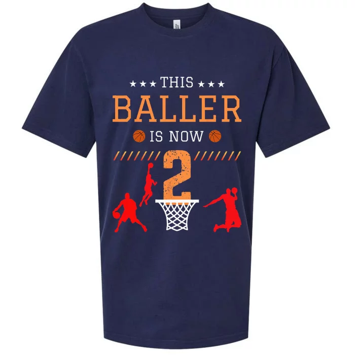 This Baller Is Now 2 Basketball Lover Funny 2th Birthday Sueded Cloud Jersey T-Shirt