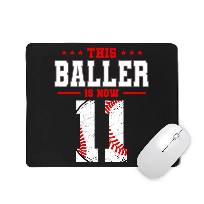 This Baller Is Now 11 Birthday Baseball Theme Bday Party Mousepad