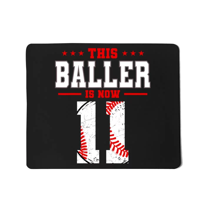 This Baller Is Now 11 Birthday Baseball Theme Bday Party Mousepad