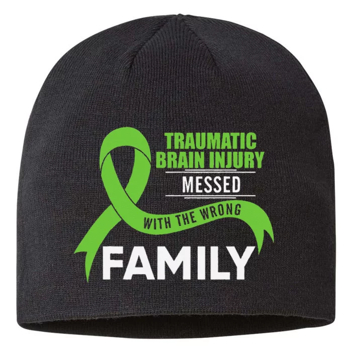 Traumatic Brain Injury Awareness Messed With Wrong Family 8 1/2in Sustainable Knit Beanie