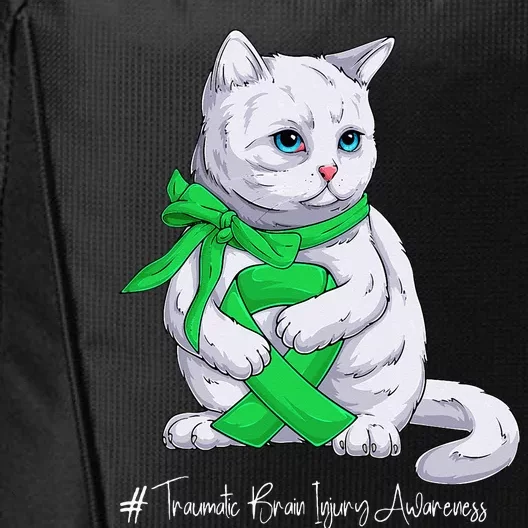 Traumatic Brain Injury Awareness Month Green Ribbon Cat City Backpack