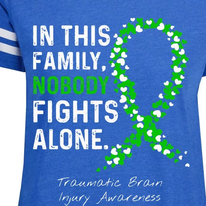 Traumatic Brain Injury In This Family Nobody Fights Alone Enza Ladies Jersey Football T-Shirt